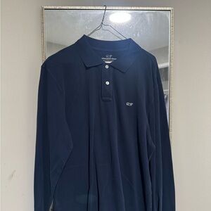 Vineyard Vines Men's Navy Long Sleeve Polo